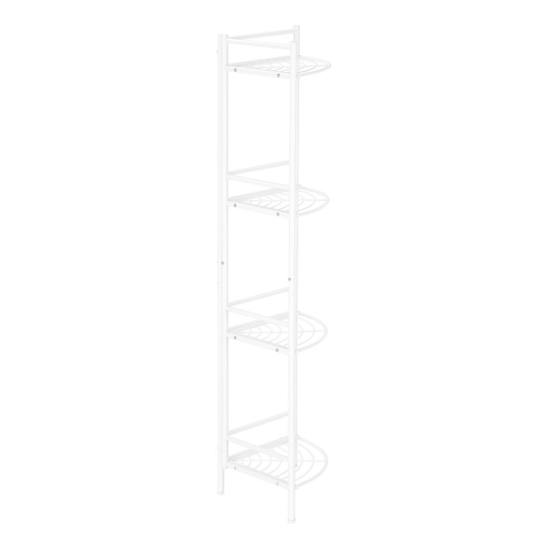 Bookshelf/ Bookcase/ Etagere/ Corner/ 3 Tier/ 58"H/ Office/ Bedroom/ Metal/ White/ Contemporary/ Modern