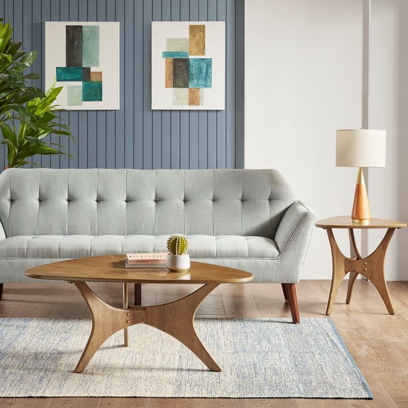 Rowan Triangle Wood Natural Elm Finish Coffee table