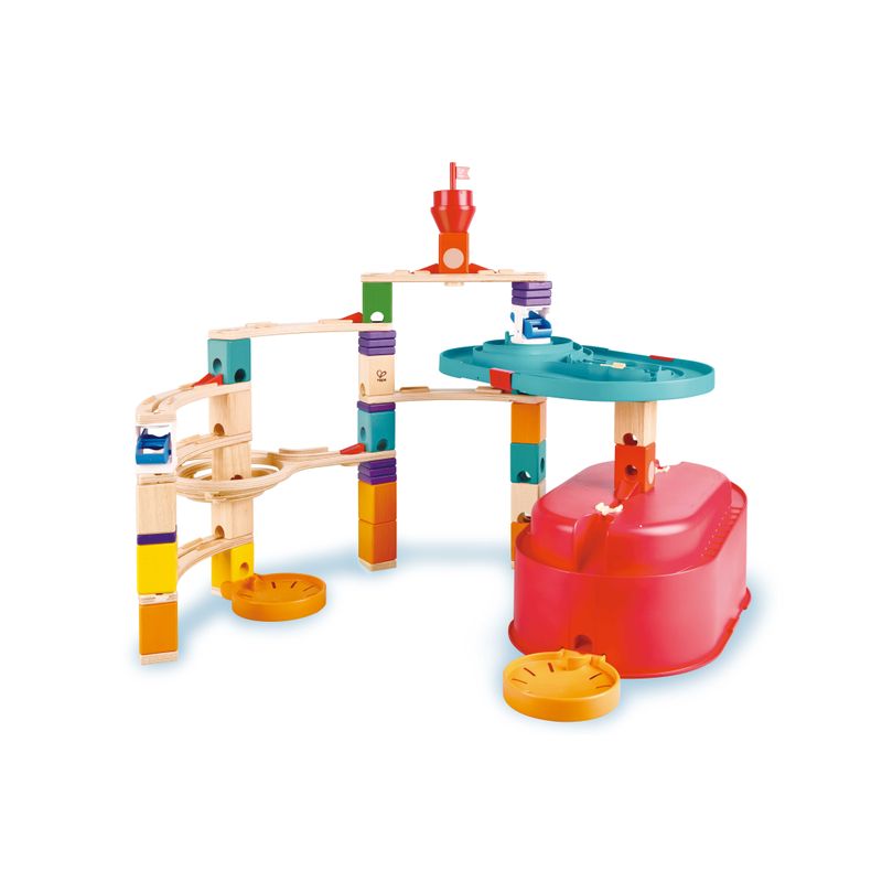 Quadrilla Stack Track Buicket Wooden Marble Builder Set