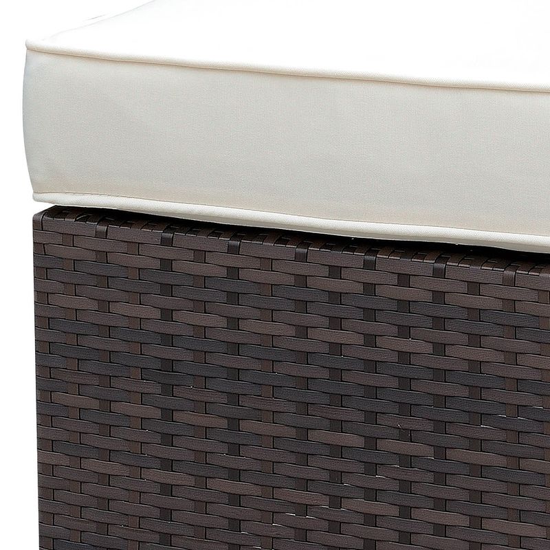 Contemporary Rattan Patio Left Arm Chair in Brown/Beige