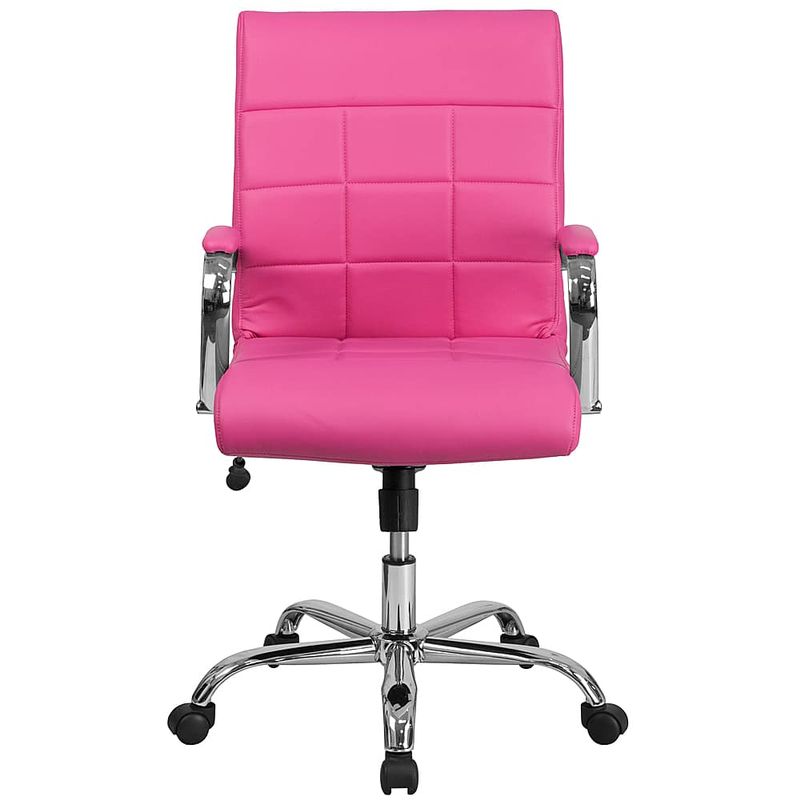 Alamont Home - Vivian Contemporary Vinyl Executive Swivel Office Chair - Pink