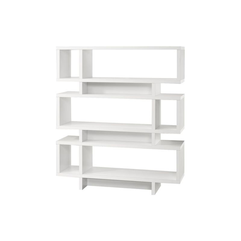 Bookshelf/ Bookcase/ Etagere/ 4 Tier/ 55"H/ Office/ Bedroom/ Laminate/ White/ Contemporary/ Modern