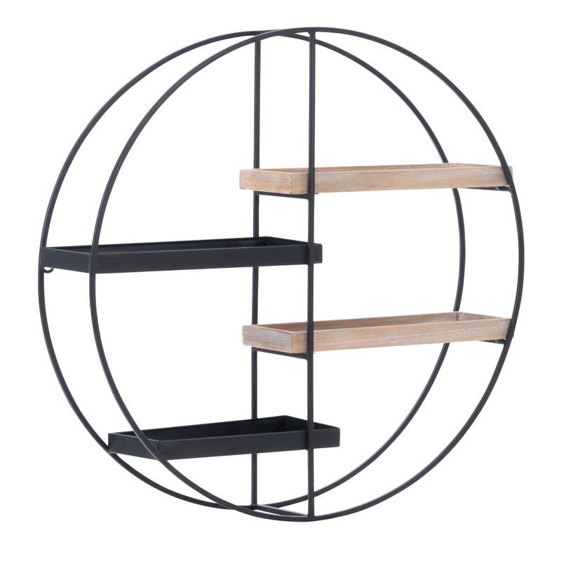 Raynard Round 4 Shelf Wall Storage Black