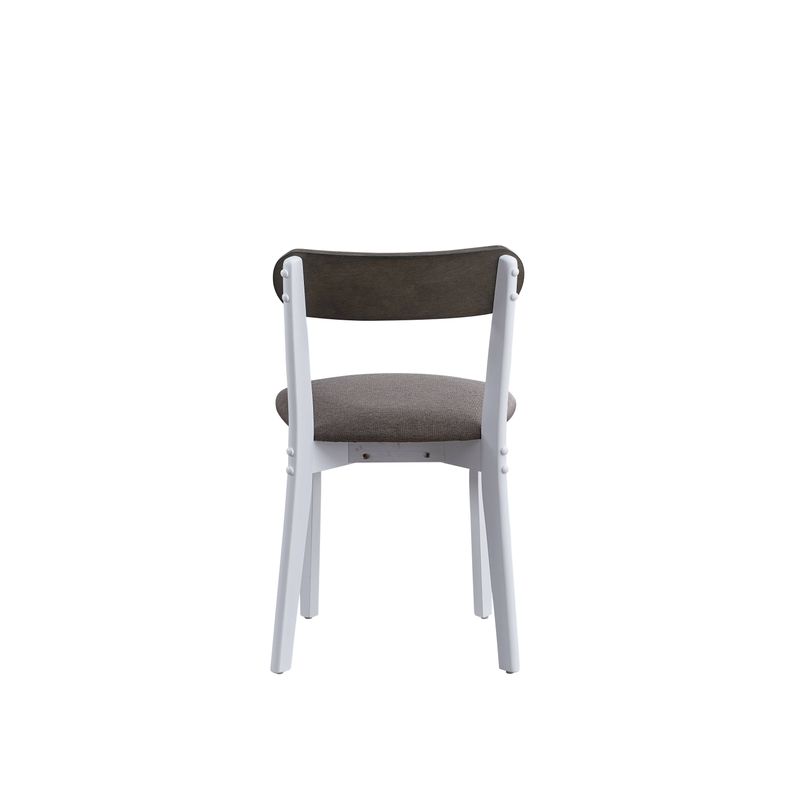 ACME Fidelity 5Pc Pack Dining Set in Brown Linen & White Finish