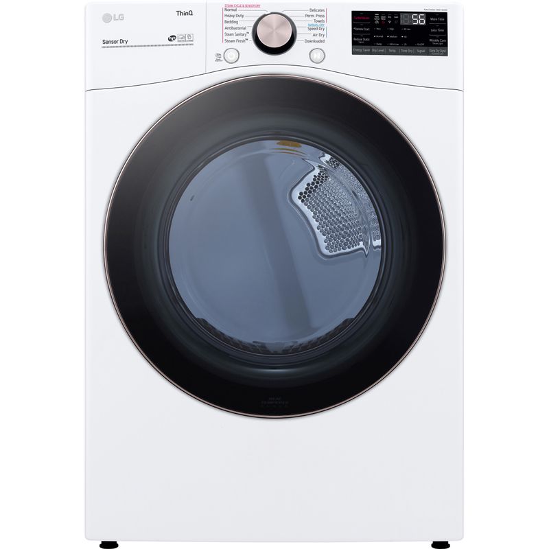 LG 7.4-Cu. Ft. Front Load Gas Dryer with TurboSteam and Built-In Intelligence, White