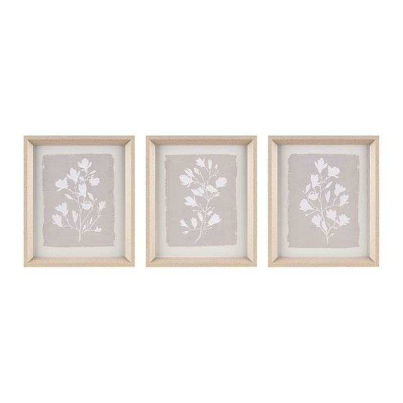 Fair Florets 3-piece Framed Glass Wall Art Set