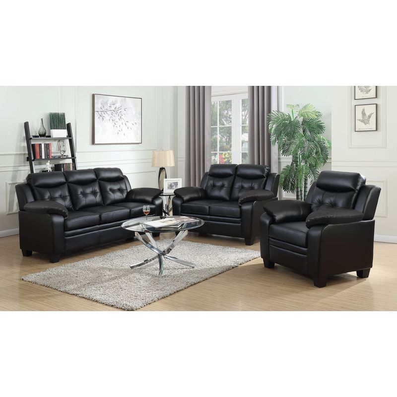 Finley Tufted Upholstered Sofa Black