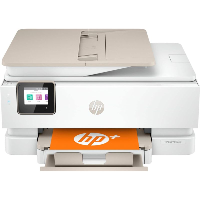 HP - ENVY Inspire 7955e Wireless All-In-One Inkjet Photo Printer with 3 months of Instant Ink included with HP+ - White & Sandstone