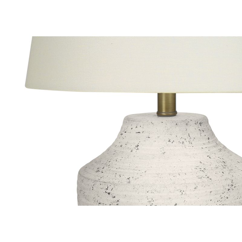 Lighting - 20"H Table Lamp Cream Concrete / Ivory Shade