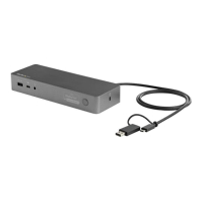 StarTech.com USB-C USB-A Dock Hybrid Universal Laptop Docking Station with 100W Power Delivery Dual Monitor 4K 60Hz HDMI DisplayPort 4x USB 