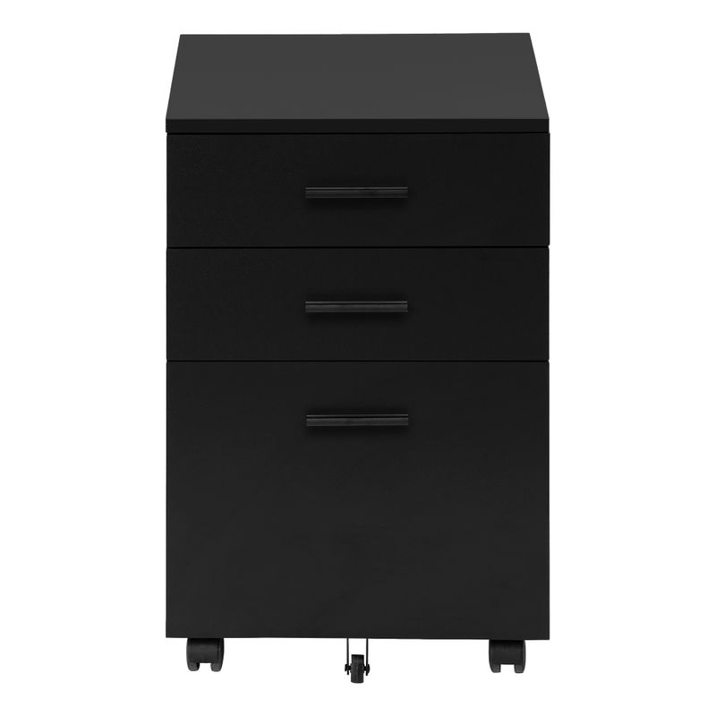 File Cabinet/ Rolling Mobile/ Storage Drawers/ Printer Stand/ Office/ Work/ Laminate/ Black/ Contemporary/ Modern