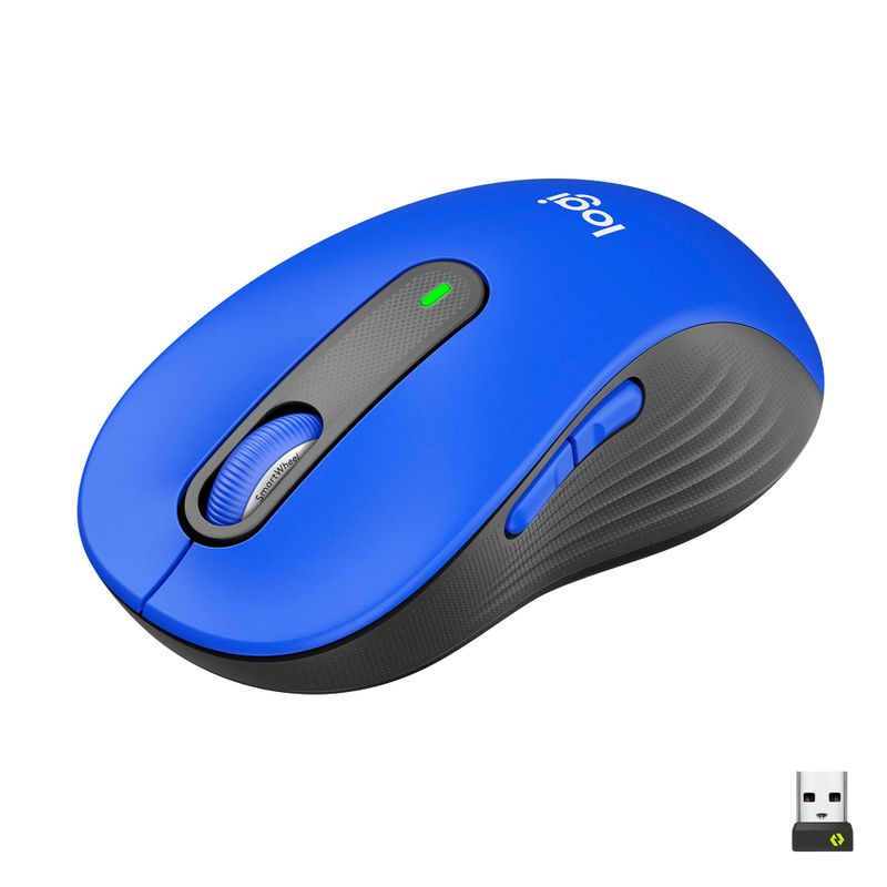 Logitech - Signature M650 L Full-size Wireless Optical Scroll Mouse with Silent Clicks - Wireless - Blue