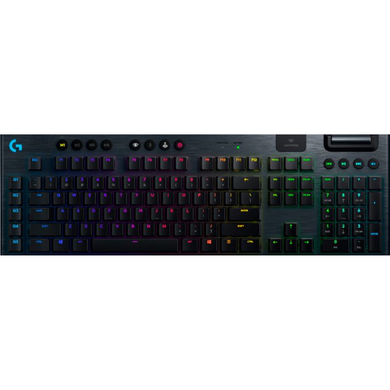 Logitech - G915 LIGHTSPEED Full-size Wireless Mechanical GL Clicky Switch Gaming Keyboard with RGB Backlighting - Black