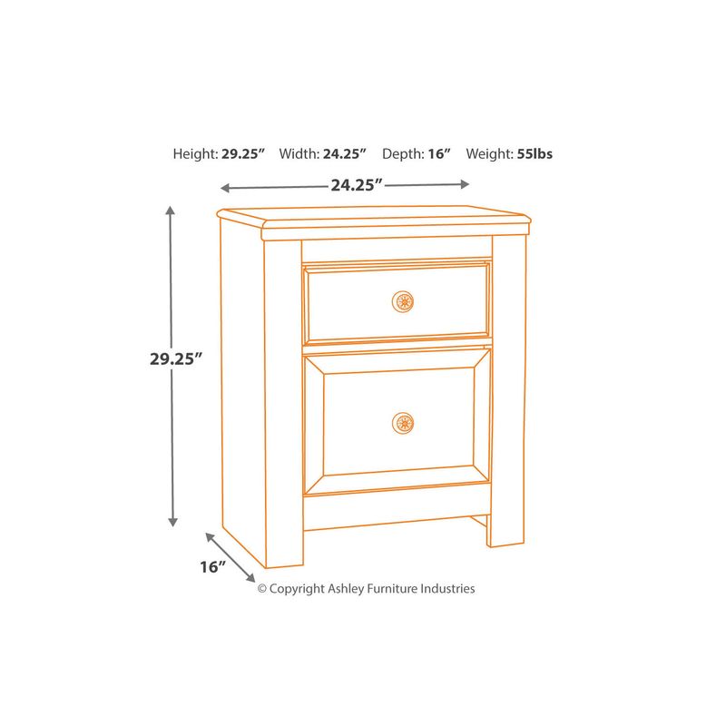 Paxberry Two Drawer Night Stand