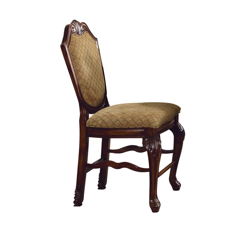 ACME Chateau De Ville Counter Height Chair (Set-2), Fabric & Espresso