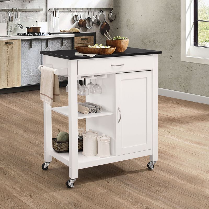 ACME Ottawa Kitchen Cart, Black & White