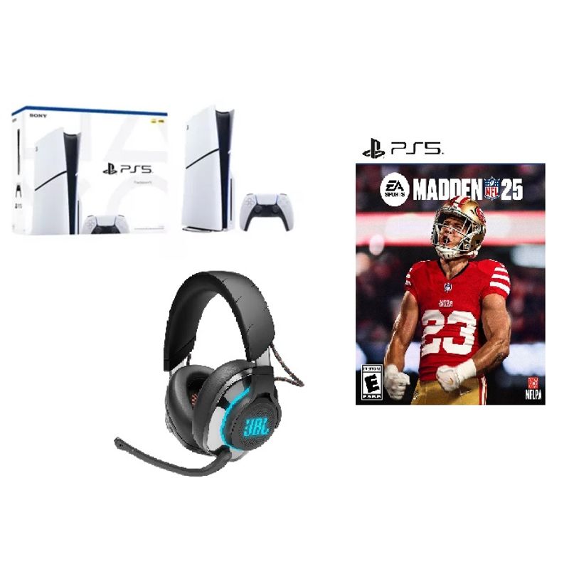 PlayStation 5 Slim 1TB Disc + Madden 25 + JBL Quantum 810