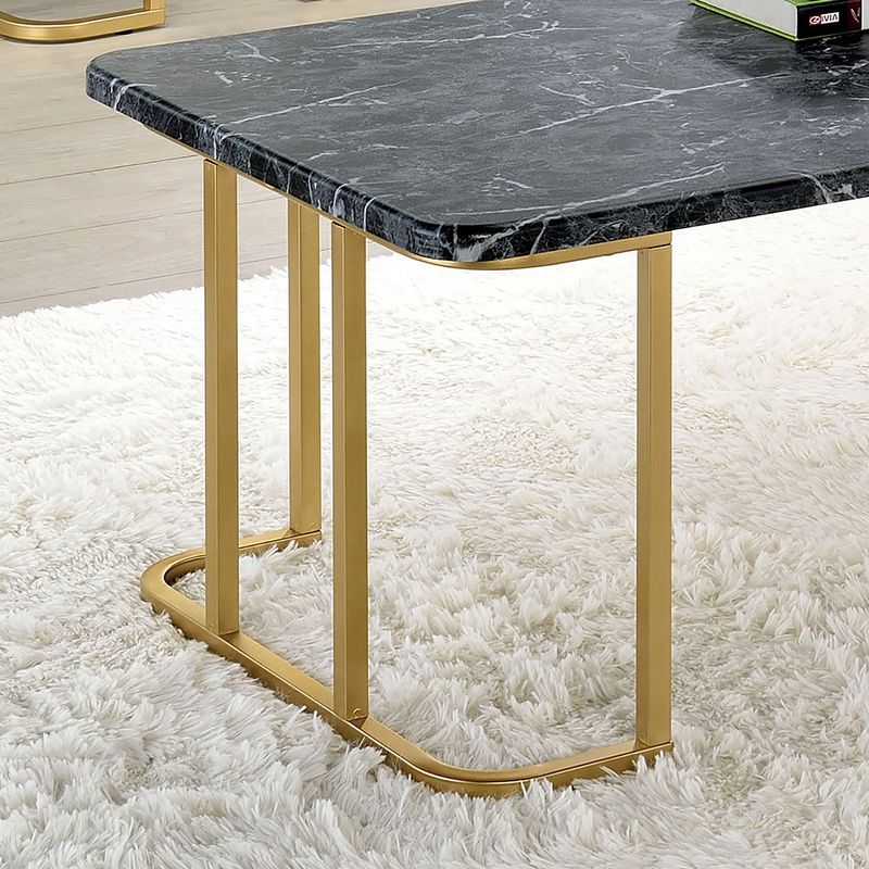 Contemporary Metal Coffee Table in Gold/Black