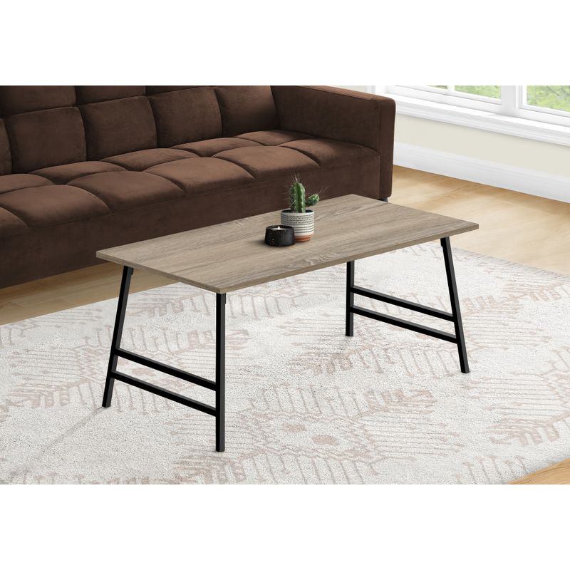 Coffee Table/ Accent/ Cocktail/ Rectangular/ Living Room/ 40"L/ Metal/ Laminate/ Brown/ Black/ Contemporary/ Modern