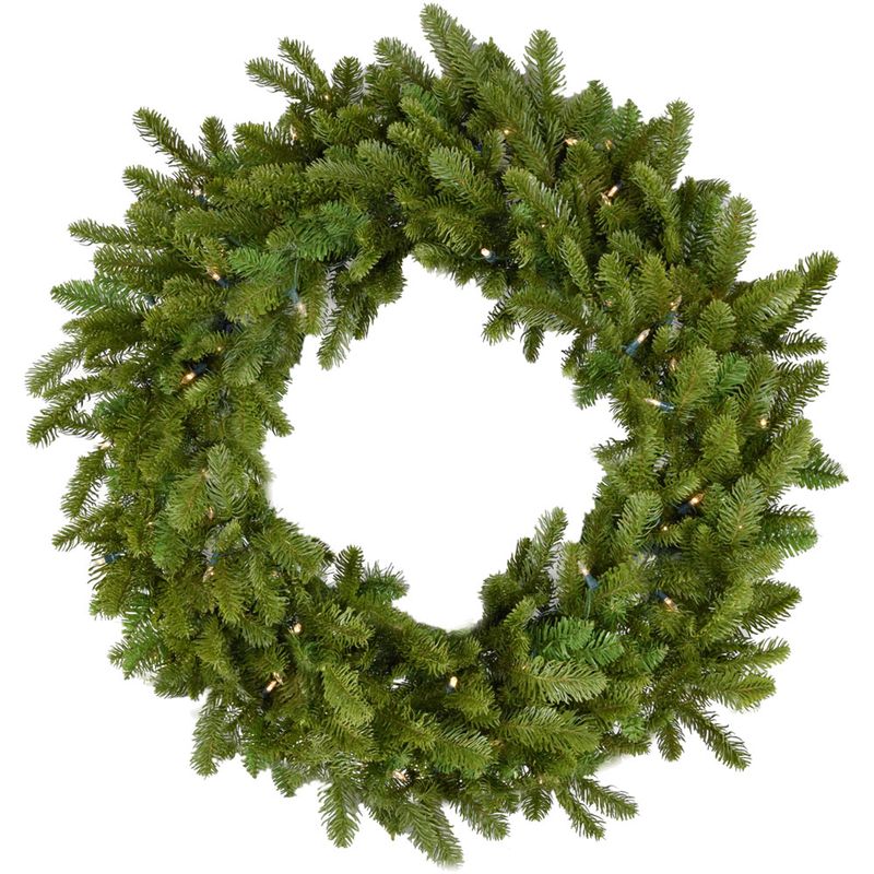 Fraser Hill Farm 48" Grandland Wreath - Clear LED Lights, Battery Box