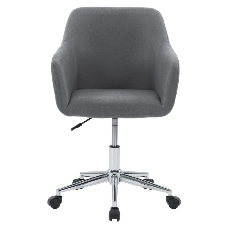 CorLiving - Marlowe Upholstered Chrome Base Task Chair - Grey
