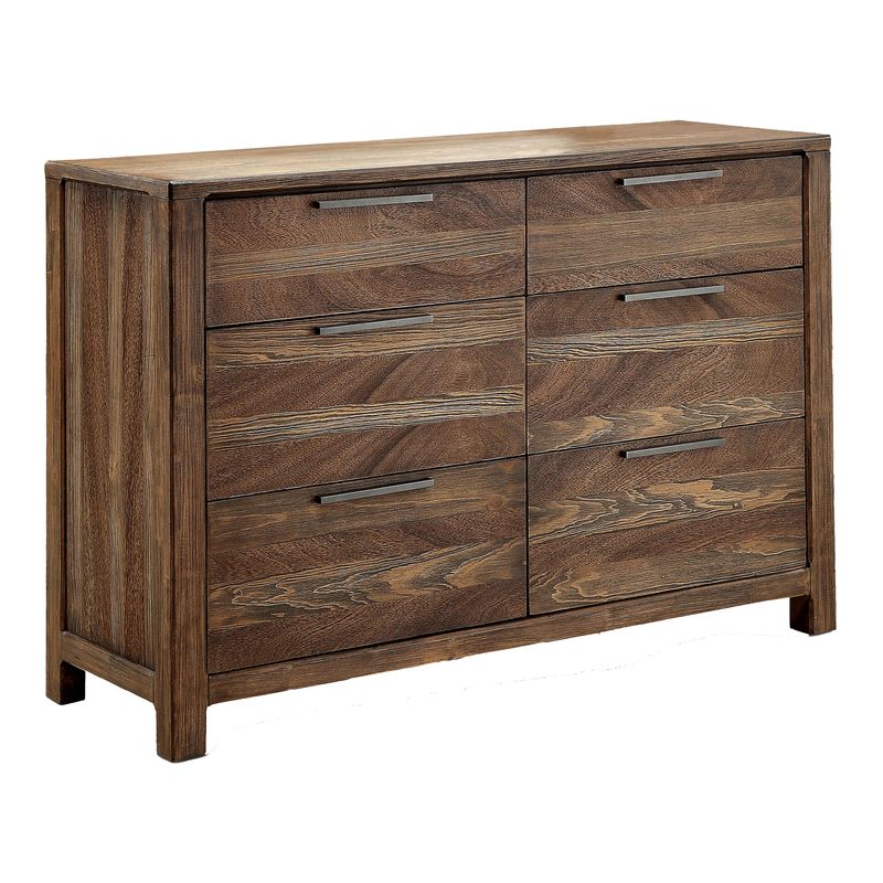 Rustic Solid Wood 6-Drawer Dresser in Rustic Natural Tone