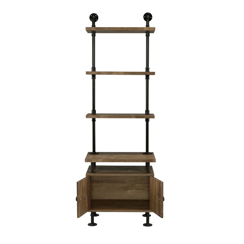 ACME Ensata II TV Stand Side Pier, Rustic Oak & Black Finish