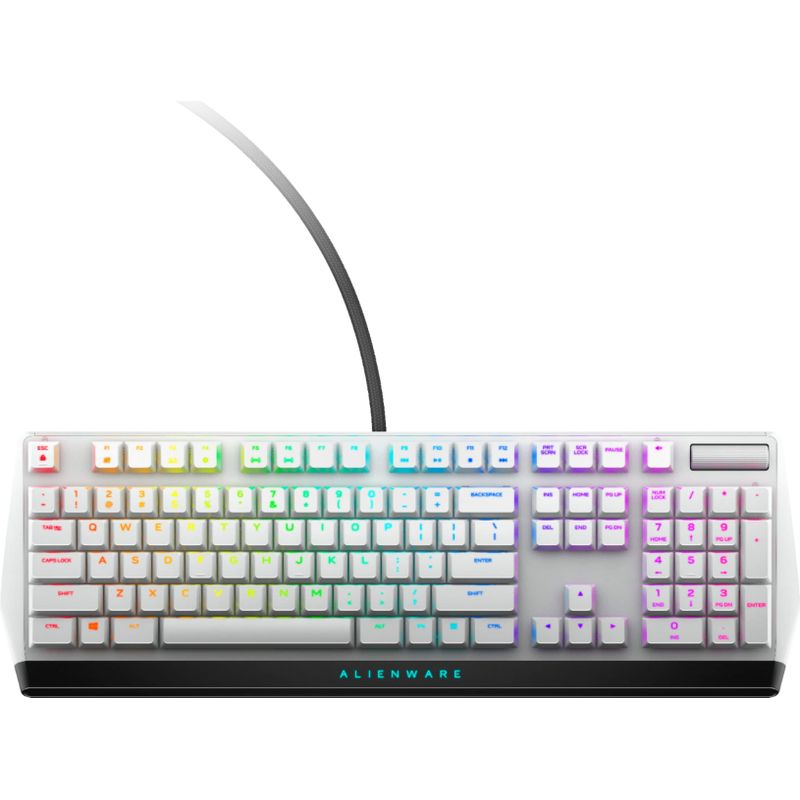 Alienware - AW510K Full-size Wired Mechanical CHERRY MX Low Profile Red Switch Gaming Keyboard with RGB Back Lighting - Lunar Light