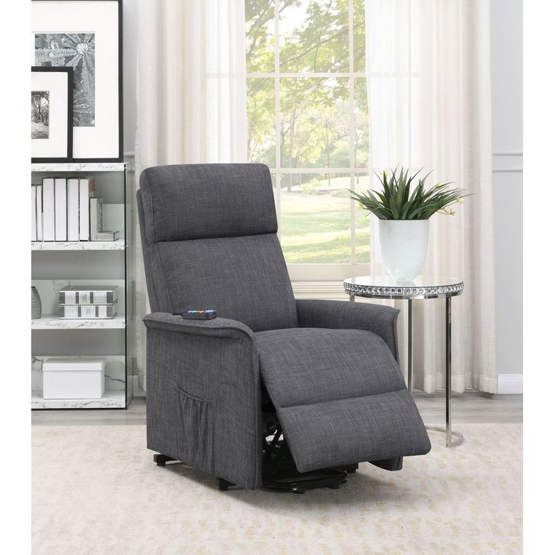 Herrera Power Lift Recliner with Wired Remote Charcoal