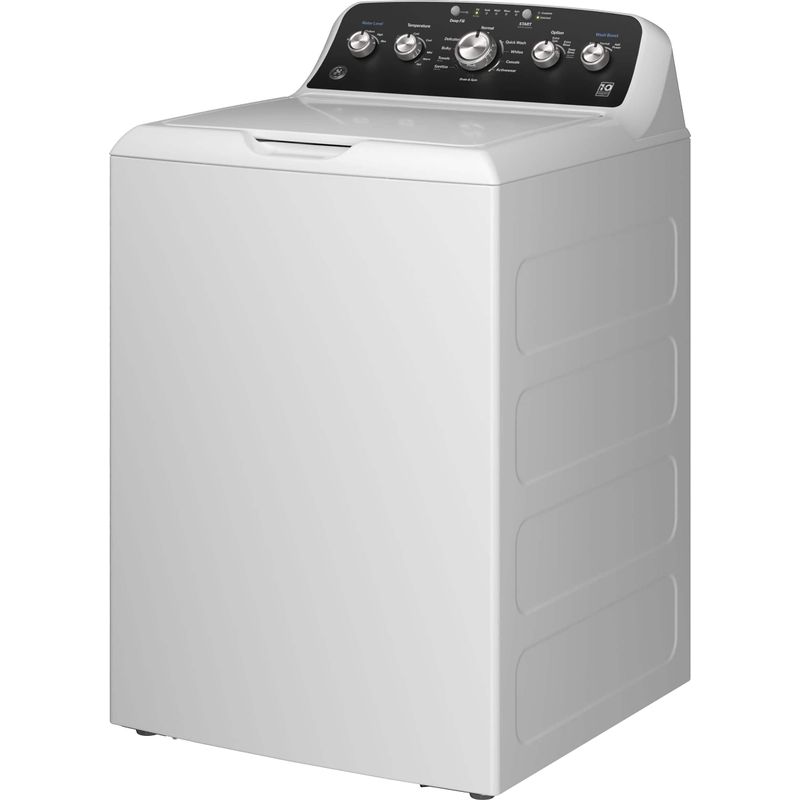 GE - 4.5 Cu. Ft. High-Efficiency Top Load Washer with Deep Fill and Cold Plus - White with Matte Black