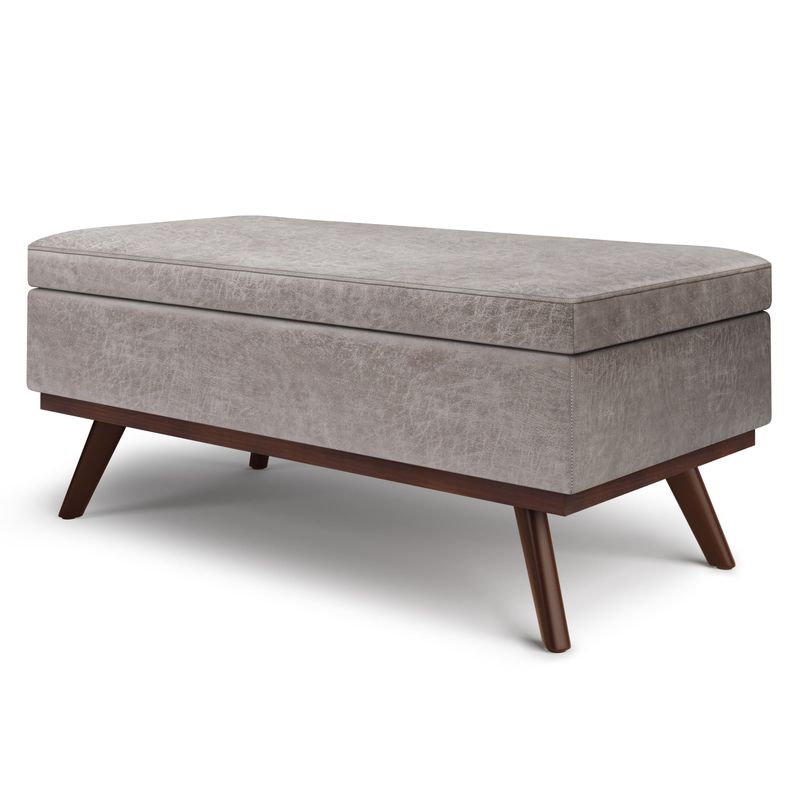Simpli Home - Owen Lift Top Large Coffee Table Storage Ottoman - Distressed Grey