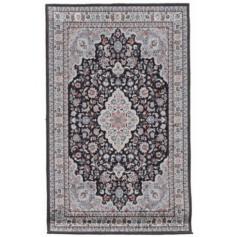 Hungas Black And Cream 2.2X3.2 Area Rug