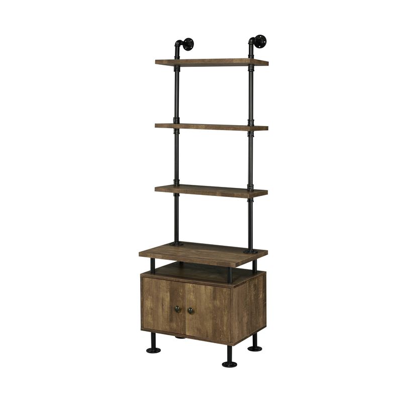 ACME Ensata II TV Stand Side Pier, Rustic Oak & Black Finish