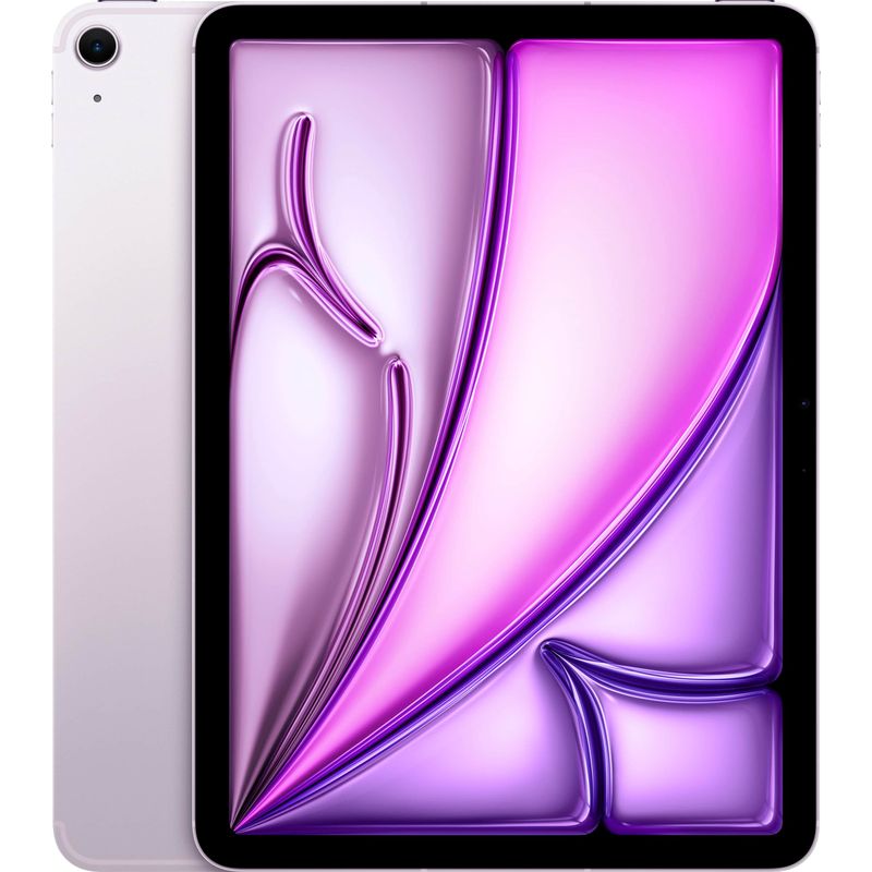 Apple - 11-inch iPad Air M2 chip Built for Apple Intelligence Wi-Fi + Cellular 256GB - Purple (Unlocked)