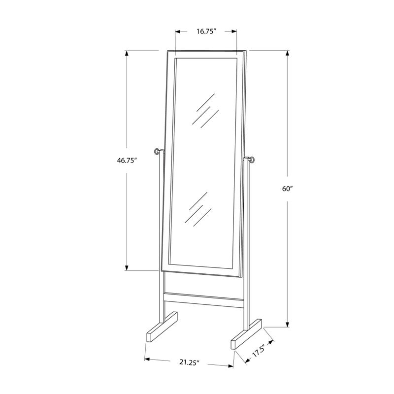 Mirror/ Full Length/ Standing/ Floor/ 60" Rectangular/ Dressing/ Bedroom/ Wood/ Brown/ Contemporary/ Modern