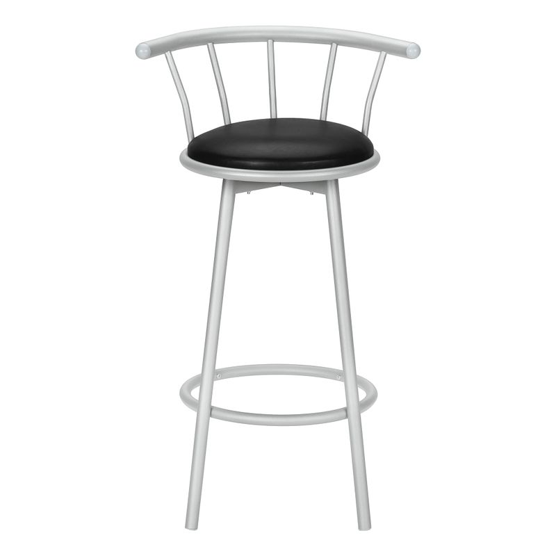 Barstool - 2Pcs / 36"H / Swivel / Silver Metal