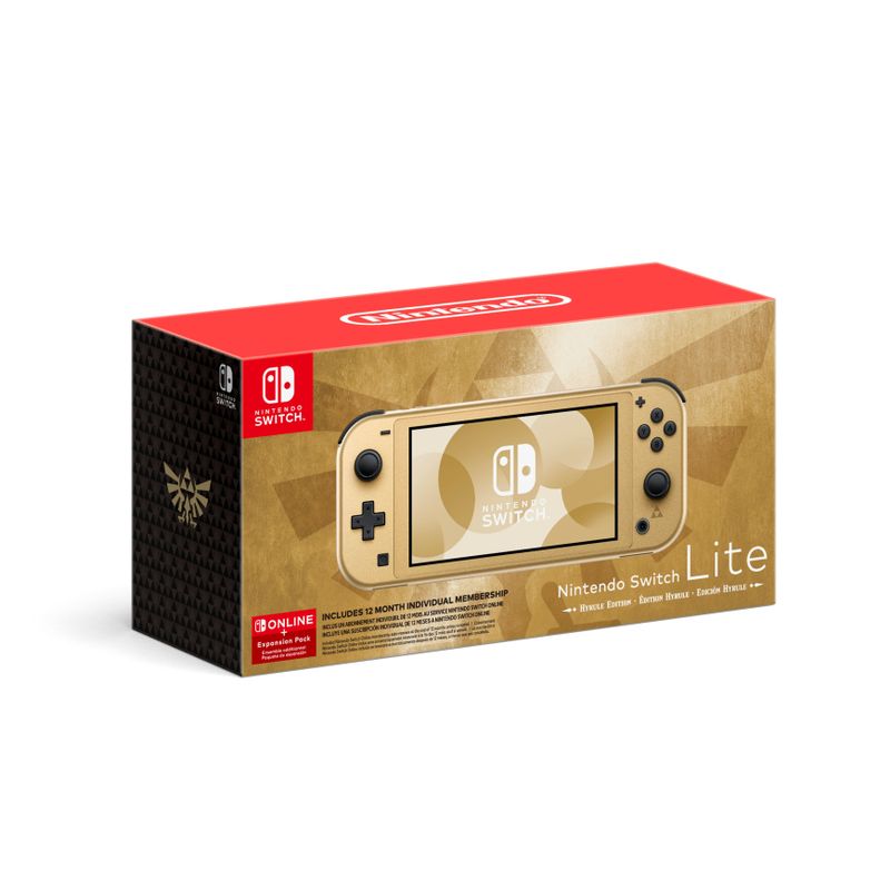 Nintendo Switch Lite Hyrule Edition with Bonus Nintendo Switch Online + Expansion Pack - Multi