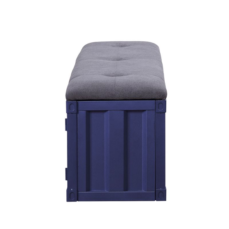 ACME Cargo Bench w/Storage, Gray Fabric & Blue