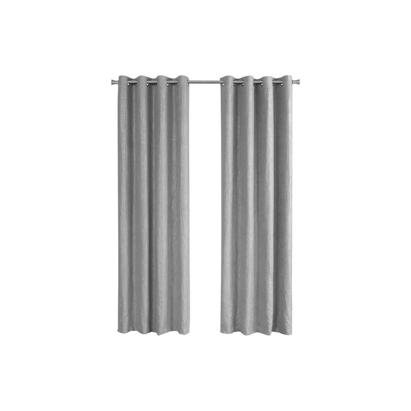 Curtain Panel/ 2pcs Set/ 54"W X 84"L/ Room Darkening/ Grommet/ Living Room/ Bedroom/ Kitchen/ Micro Suede/ Polyester/ Grey/ Contemporary/ Mo