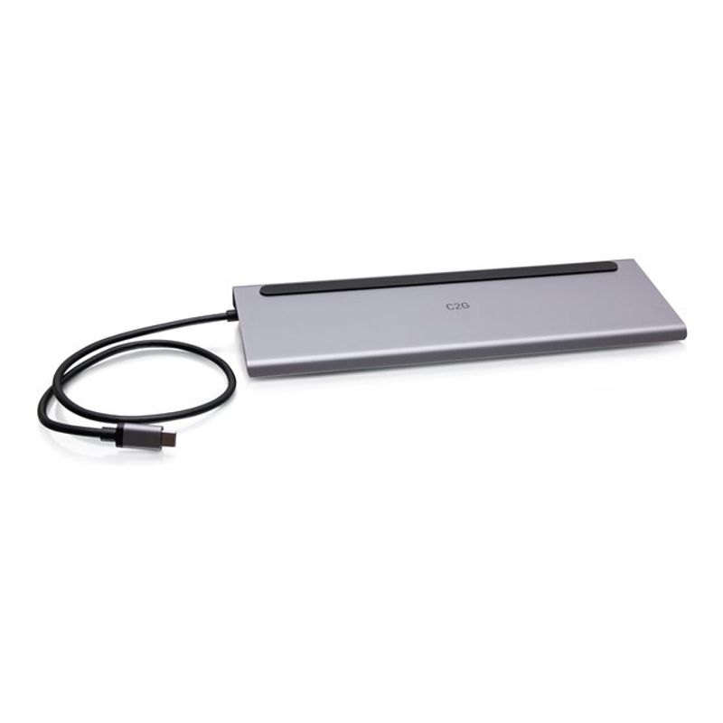 C2G USB-C 10-in-1 Triple Display Docking Station with HDMI DisplayPort VGA Ethernet USB SD Card Reader 3.5mm Audio and Power Delivery up to 