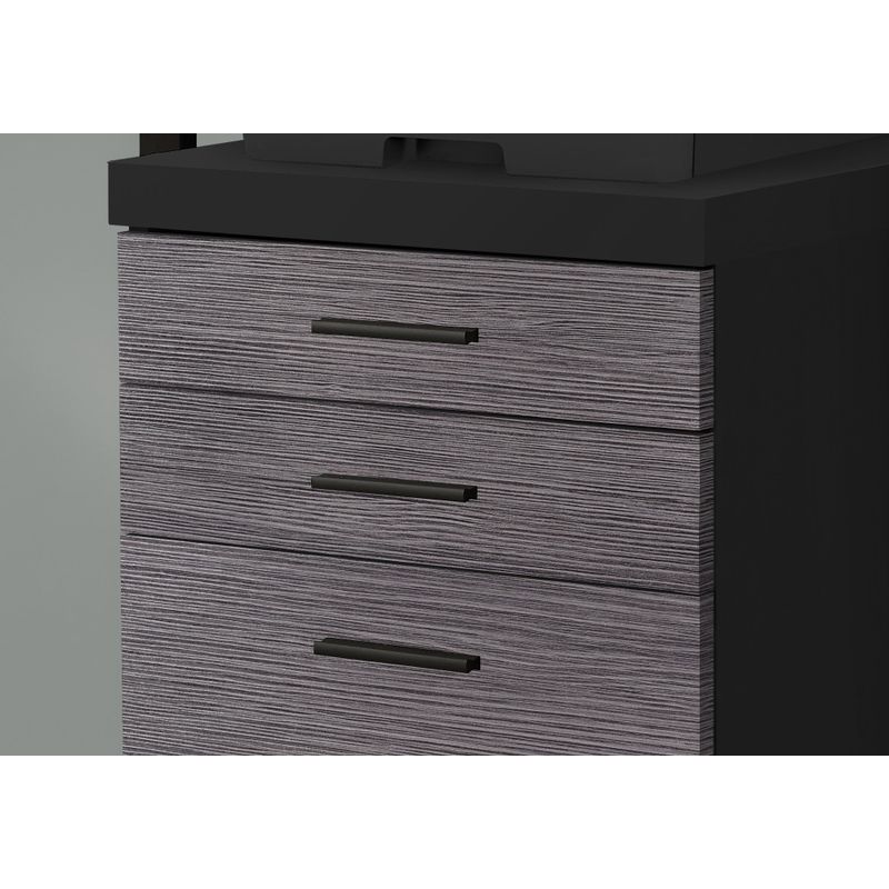 File Cabinet/ Rolling Mobile/ Storage Drawers/ Printer Stand/ Office/ Work/ Laminate/ Black/ Grey/ Contemporary/ Modern