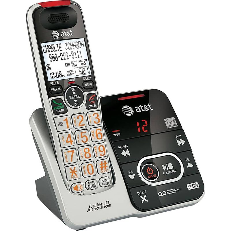AT&T - CRL32102 DECT 6.0 Expandable Cordless Phone with Digital Answering System and Caller ID/Call Waiting - Silver