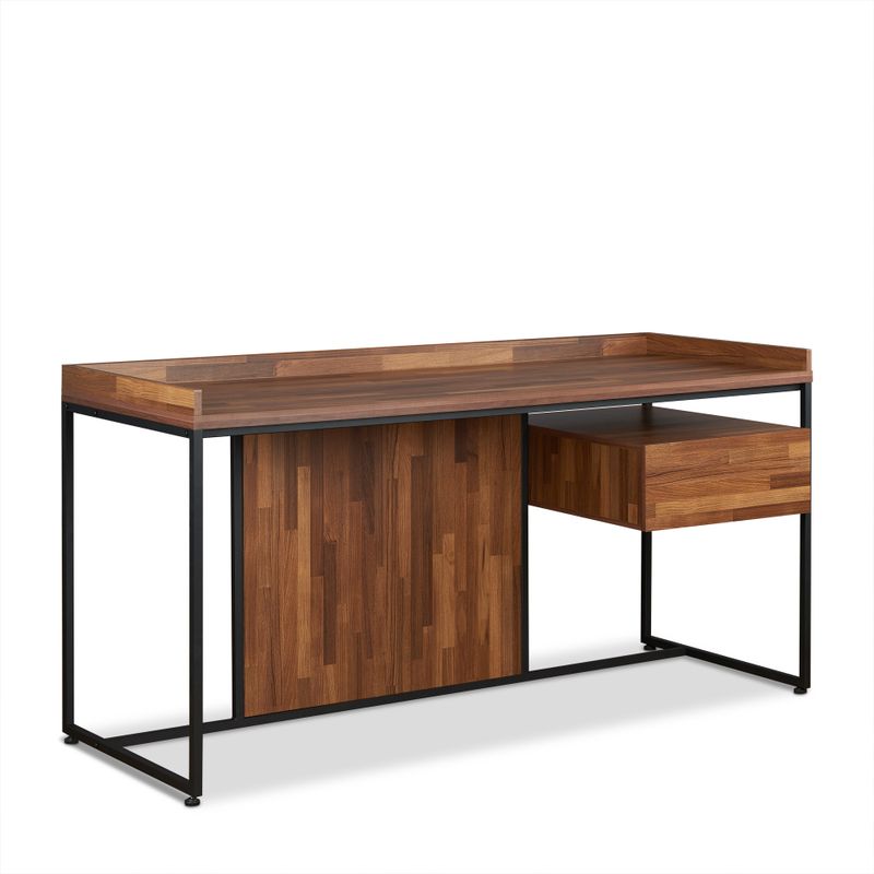 ACME Sara Writing Desk, Walnut & Sandy Black