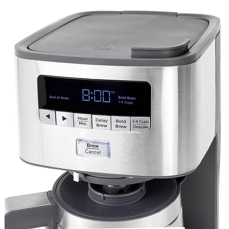 GE - 10 Cup Programmable Coffee Maker with Single Serve and Thermal Carafe - Stainless Steel