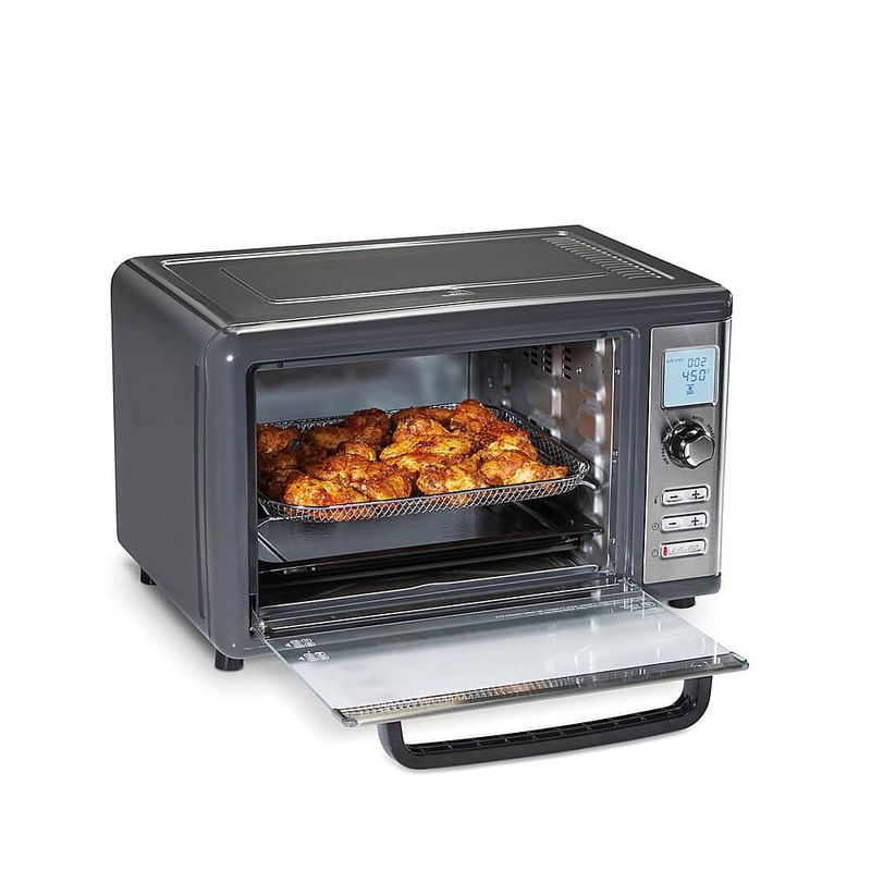 Hamilton Beach - Sure-Crisp XL 1.12 Cu. Ft. Air Fryer Digital Toaster Oven - GREY