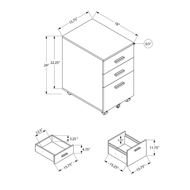 File Cabinet/ Rolling Mobile/ Storage Drawers/ Printer Stand/ Office/ Work/ Laminate/ White/ Contemporary/ Modern