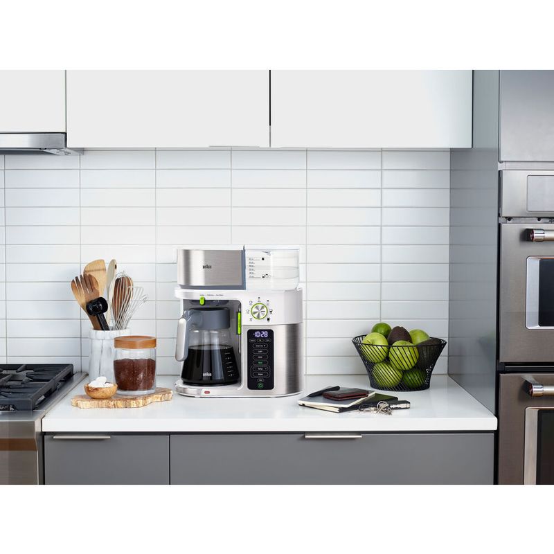 Braun - MultiServe 10-Cup SCA Certified Coffee Maker with Internal Water Spout and Glass Carafe in White