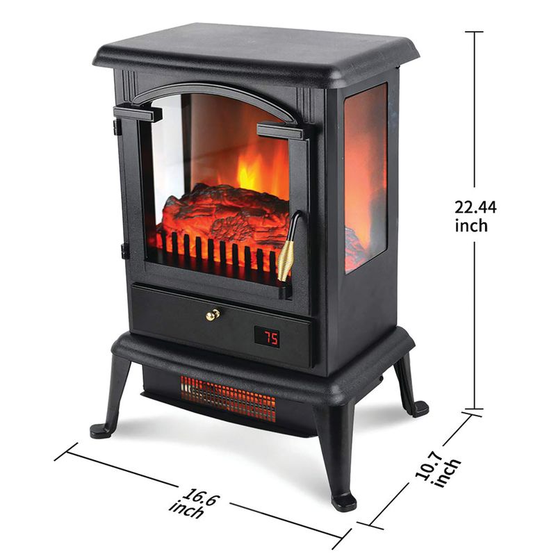 LifeSmart 3 Sided Flame View Infrared Heater Stove