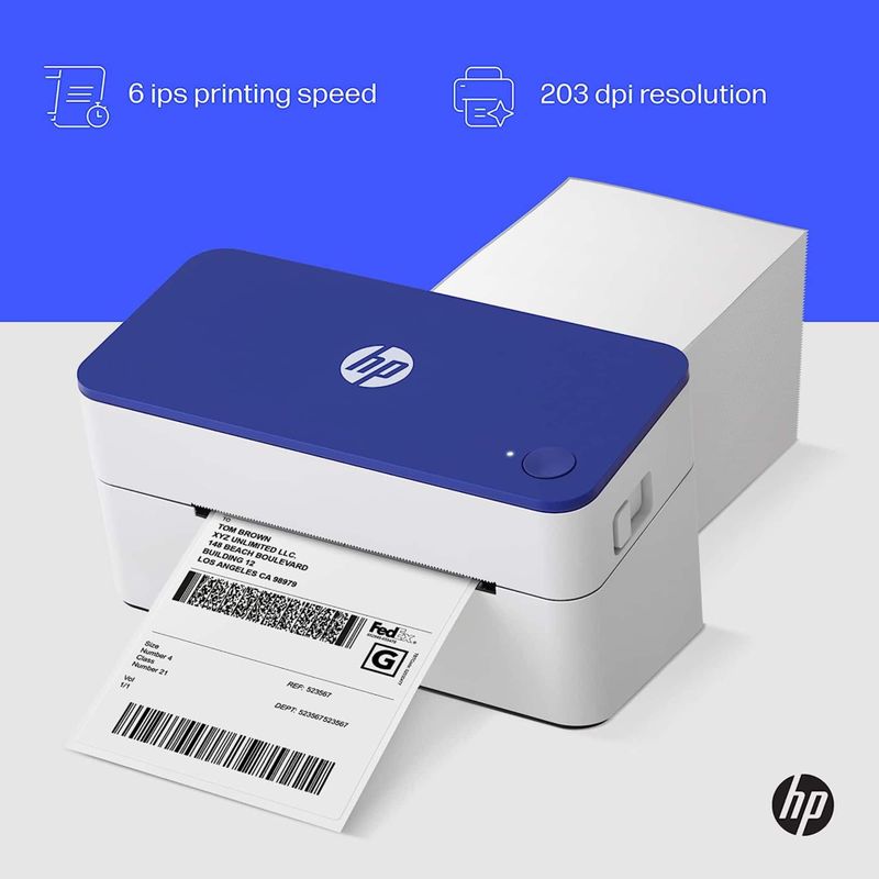 HP - Shipping Label Printer, 4x6 Commercial Grade Direct Thermal - 203 DPI