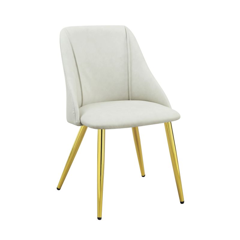 ACME Gaines Side Chair(Set-2), White Synthetic Leather